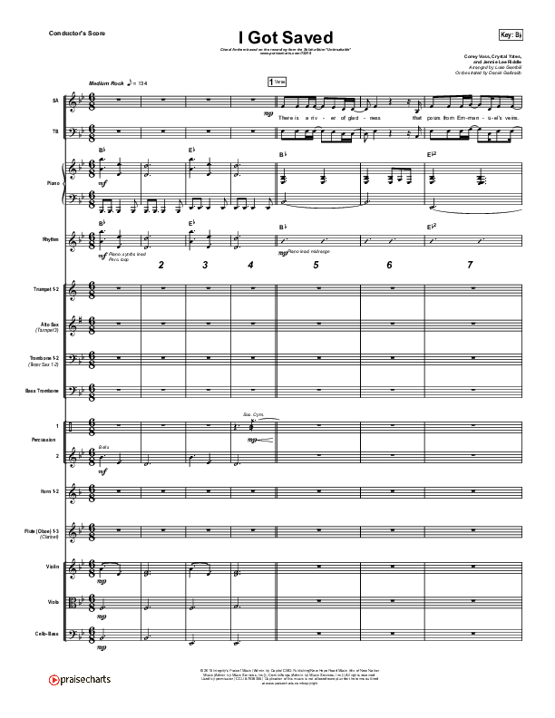 I Got Saved (Choral Anthem SATB) Orchestration (Selah / Arr. Luke Gambill)