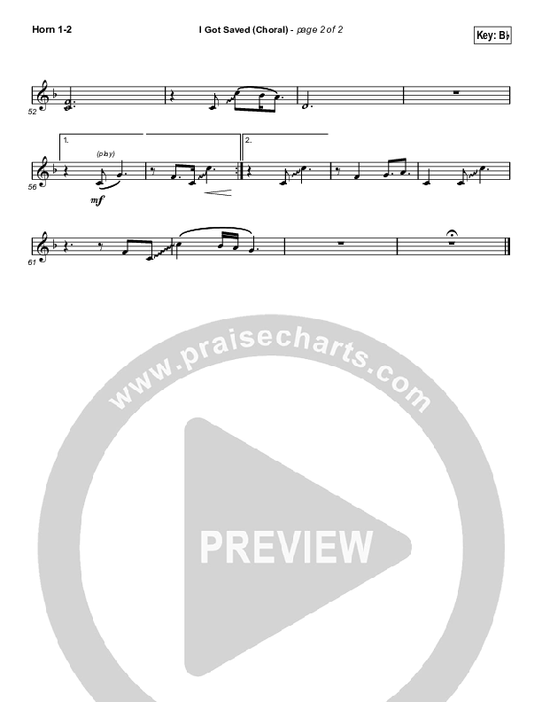 I Got Saved (Choral Anthem SATB) French Horn 1/2 (Selah / Arr. Luke Gambill)