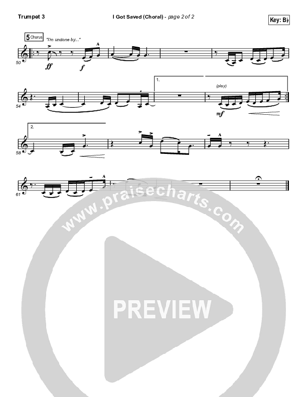 I Got Saved (Choral Anthem SATB) Trumpet 3 (Selah / Arr. Luke Gambill)