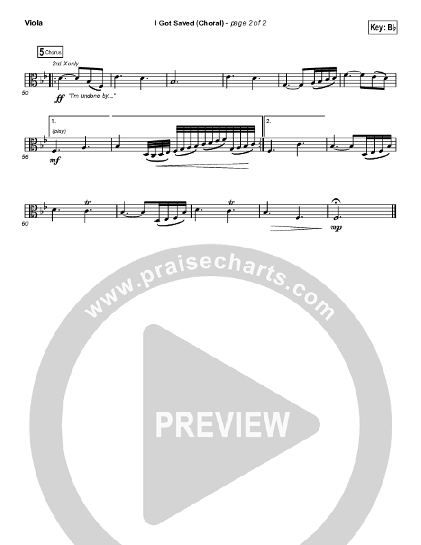 I Got Saved (Choral Anthem SATB) Viola (Selah / Arr. Luke Gambill)