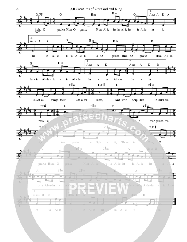 All Creatures Of Our God And King Lead Sheet (Stephen Merrick)