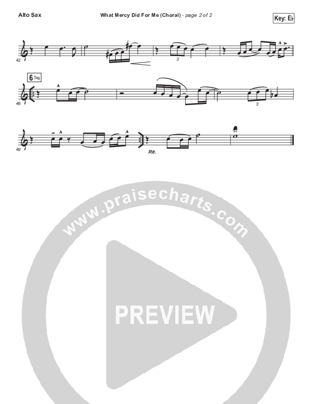 What Mercy Did For Me (Choral Anthem SATB) Alto Sax (People & Songs / Crystal Yates / Micah Tyler / Joshua Sherman / Arr. Luke Gambill)