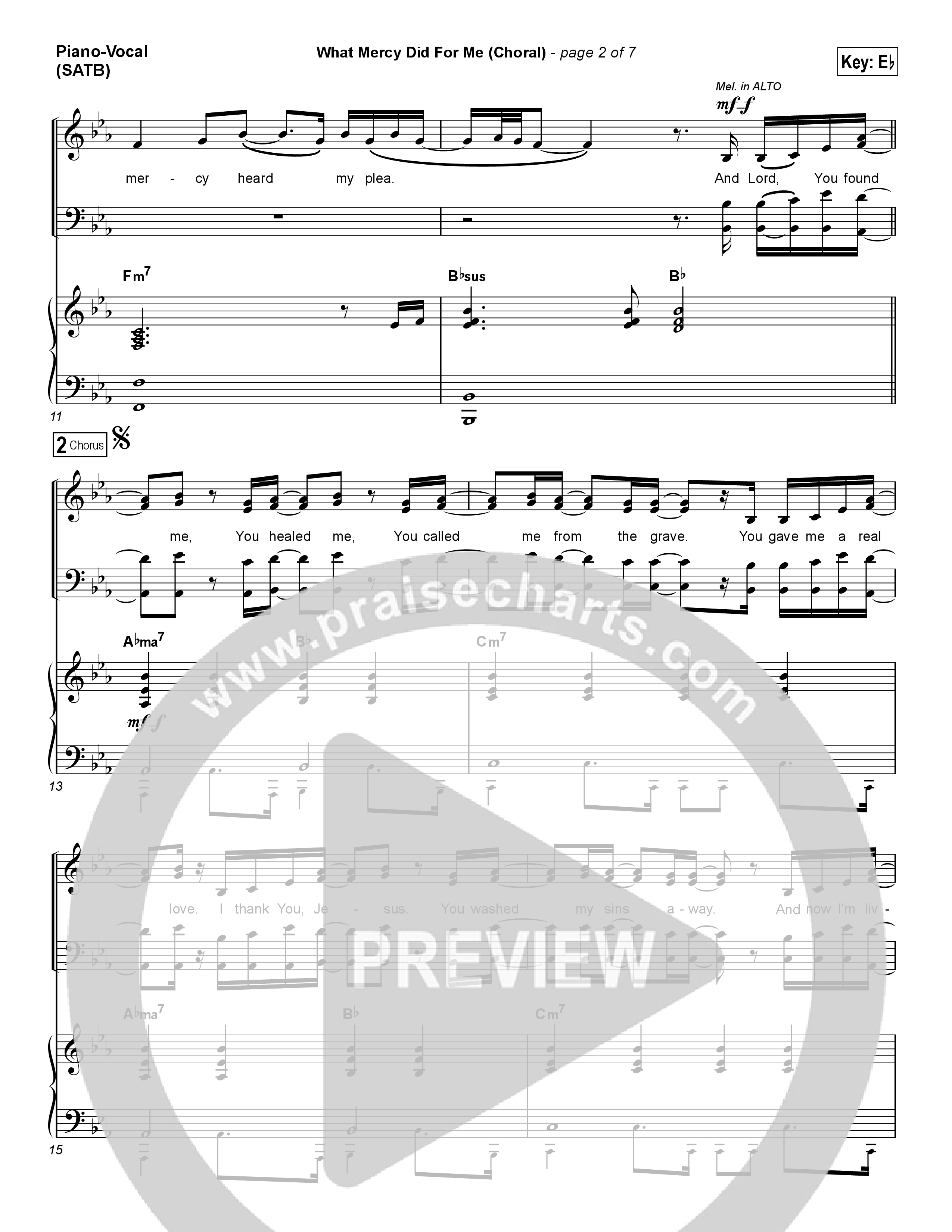 What Mercy Did For Me (Choral Anthem SATB) Piano/Vocal (SATB) (People & Songs / Crystal Yates / Micah Tyler / Joshua Sherman / Arr. Luke Gambill)