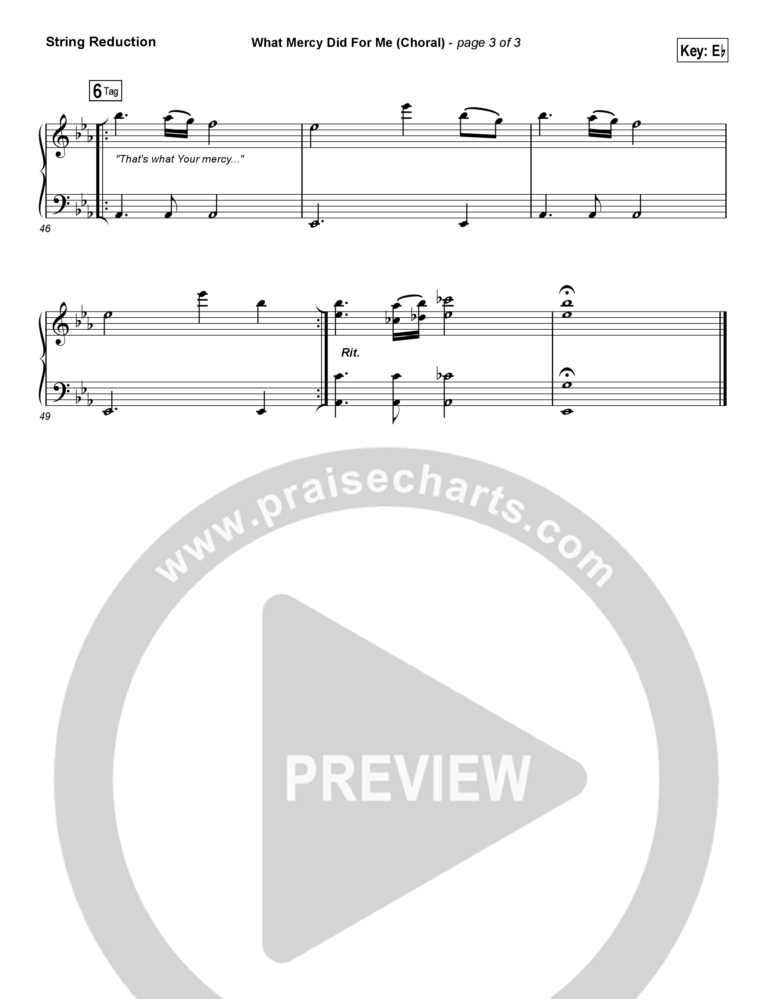 What Mercy Did For Me (Choral Anthem SATB) String Reduction (People & Songs / Crystal Yates / Micah Tyler / Joshua Sherman / Arr. Luke Gambill)