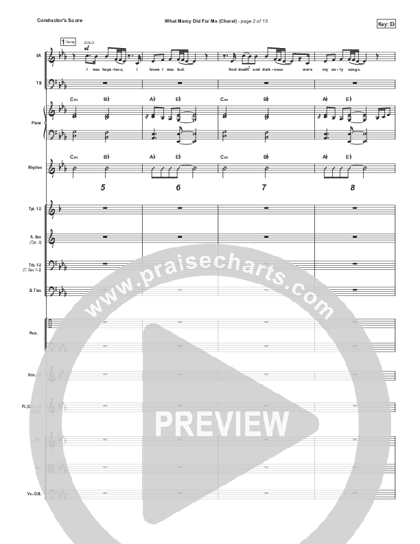 What Mercy Did For Me (Choral Anthem SATB) Orchestration (People & Songs / Crystal Yates / Micah Tyler / Joshua Sherman / Arr. Luke Gambill)