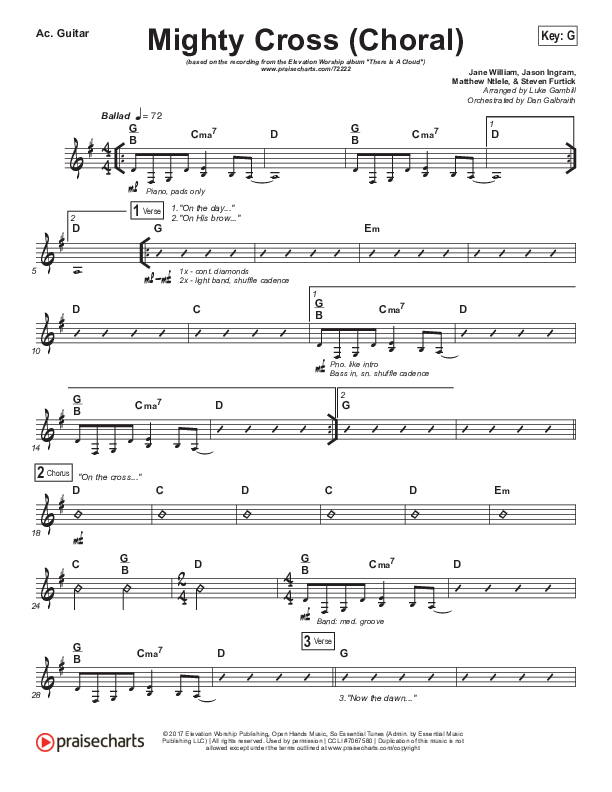 Mighty Cross (Choral Anthem SATB) Acoustic Guitar (Elevation Worship / Arr. Luke Gambill)