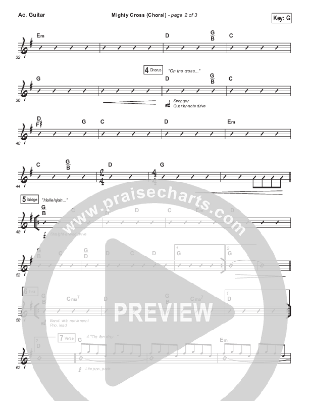 Mighty Cross (Choral Anthem SATB) Acoustic Guitar (Elevation Worship / Arr. Luke Gambill)