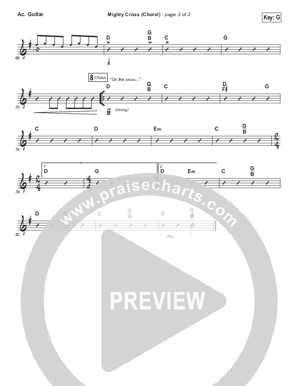 Mighty Cross (Choral Anthem SATB) Acoustic Guitar (Elevation Worship / Arr. Luke Gambill)