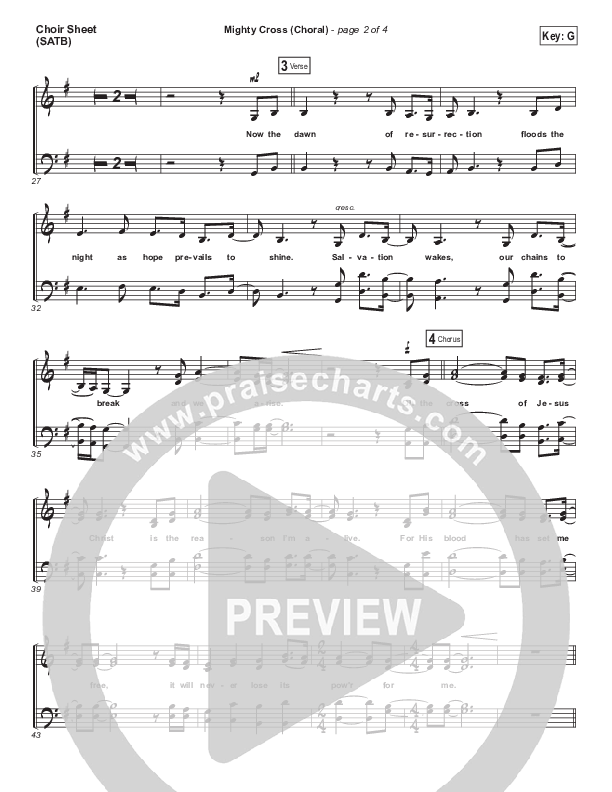 Mighty Cross (Choral Anthem SATB) Choir Vocals (SATB) (Elevation Worship / Arr. Luke Gambill)