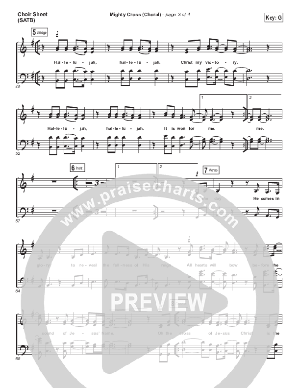 Mighty Cross (Choral Anthem SATB) Choir Vocals (SATB) (Elevation Worship / Arr. Luke Gambill)