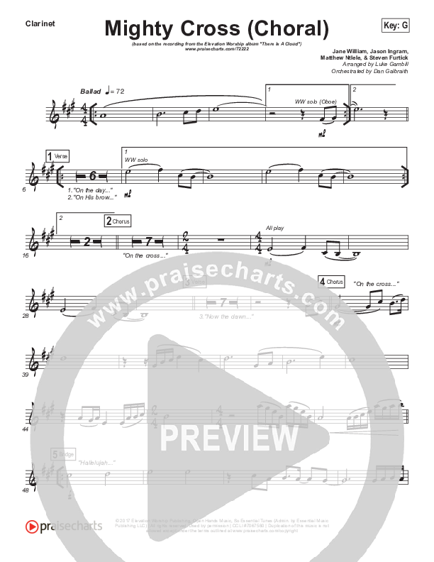 Mighty Cross (Choral Anthem SATB) Wind Pack (Elevation Worship / Arr. Luke Gambill)