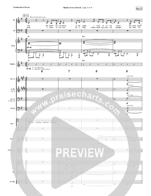 Mighty Cross (Choral Anthem SATB) Conductor's Score (Elevation Worship / Arr. Luke Gambill)