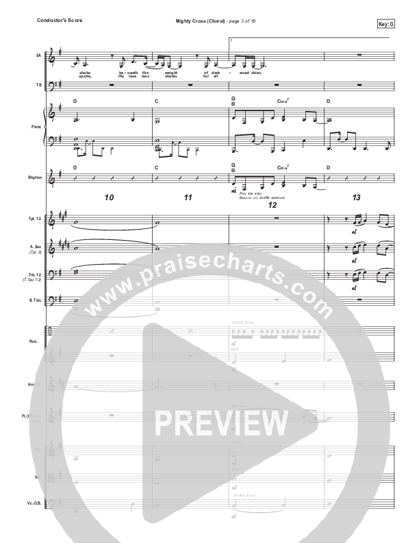 Mighty Cross (Choral Anthem SATB) Conductor's Score (Elevation Worship / Arr. Luke Gambill)