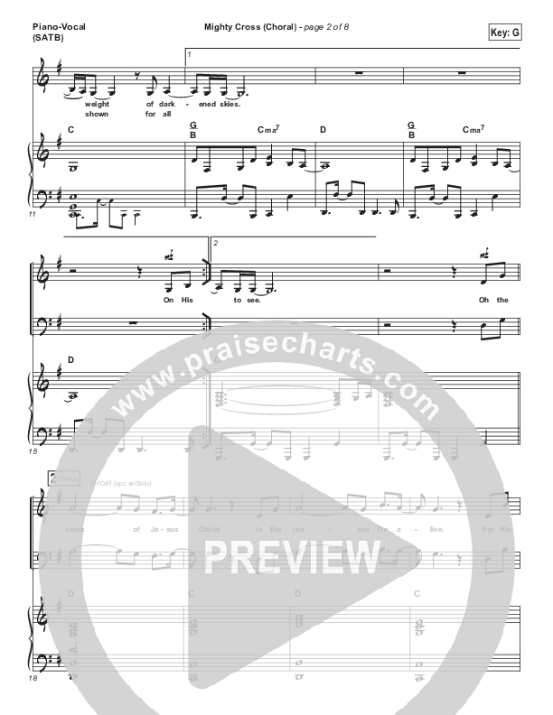 Mighty Cross (Choral Anthem SATB) Piano/Vocal Pack (Elevation Worship / Arr. Luke Gambill)