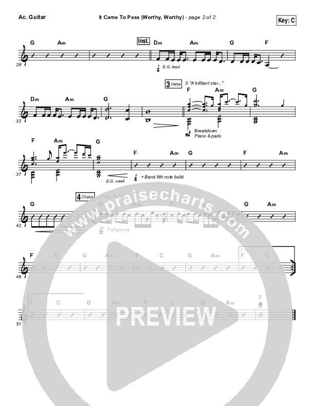 It Came To Pass (Worthy Worthy) Acoustic Guitar (Vertical Worship)