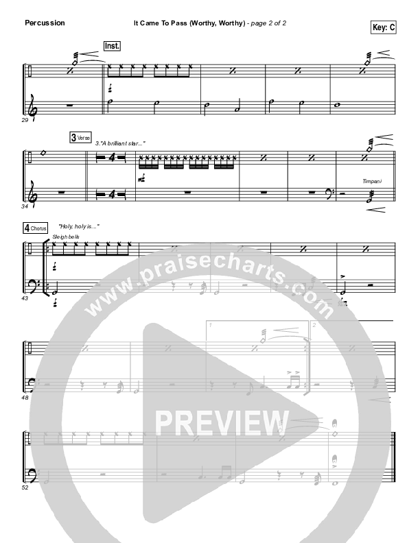 It Came To Pass (Worthy Worthy) Percussion (Vertical Worship)