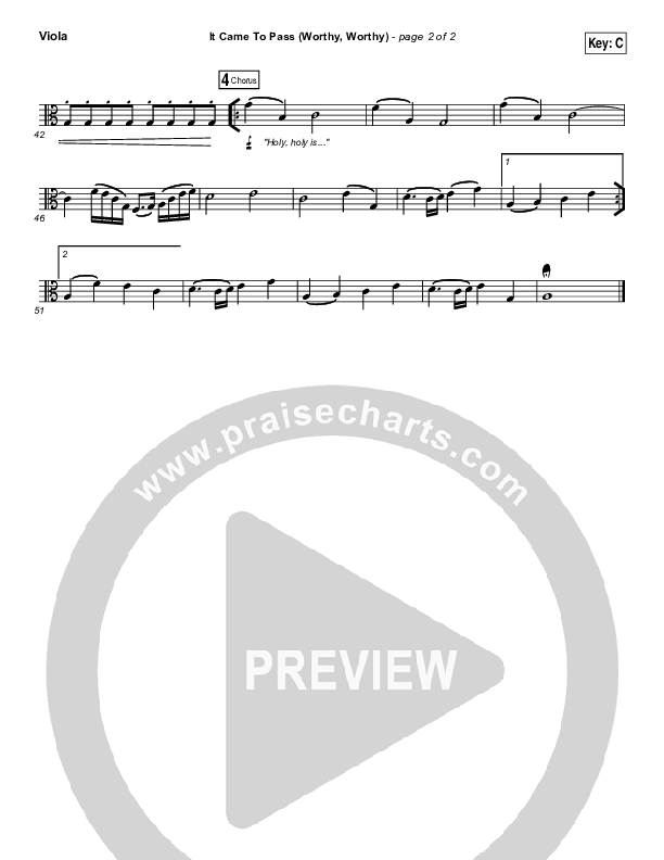 It Came To Pass (Worthy Worthy) Viola (Vertical Worship)