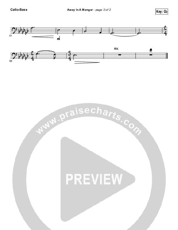 Away In A Manger Cello/Bass (Shane & Shane / The Worship Initiative)