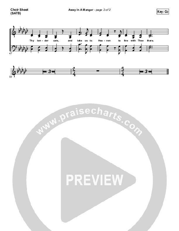 Away In A Manger Choir Sheet (SATB) (Shane & Shane / The Worship Initiative)