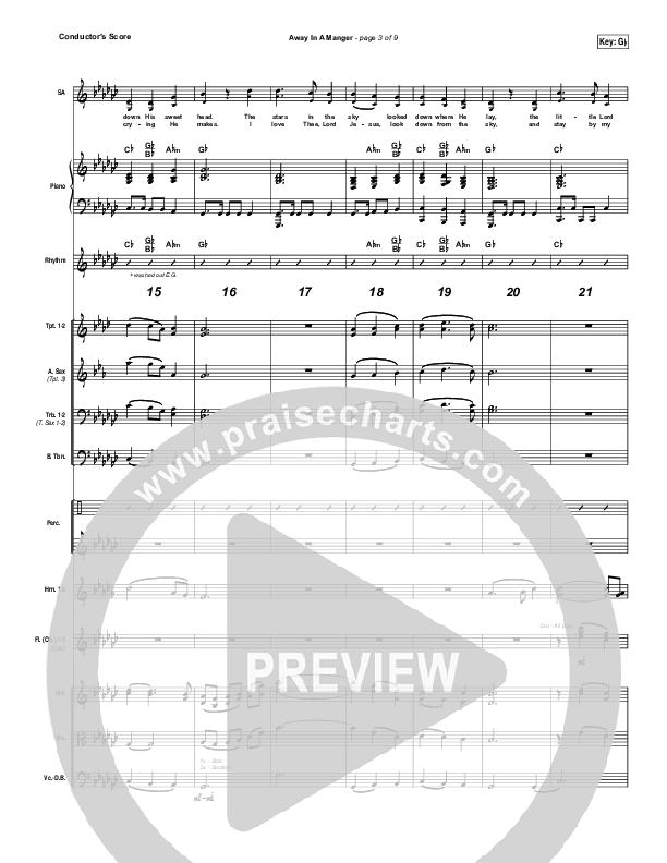 Away In A Manger Conductor's Score (Shane & Shane / The Worship Initiative)