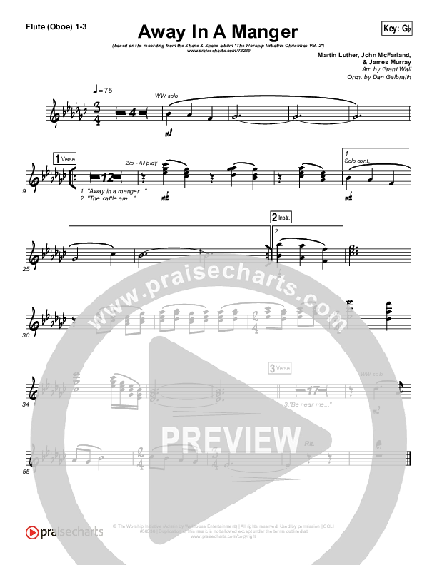 Away In A Manger Wind Pack (Shane & Shane / The Worship Initiative)