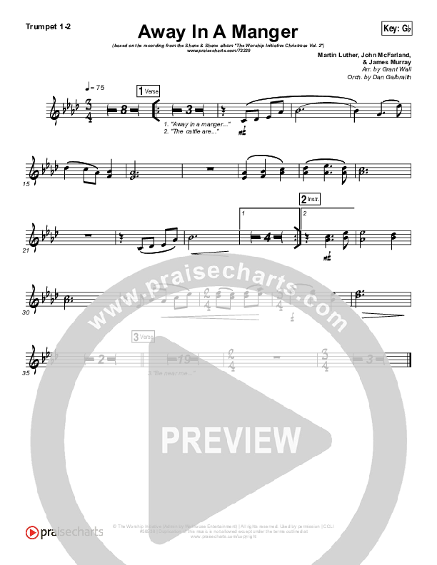 Away In A Manger Trumpet 1,2 (Shane & Shane / The Worship Initiative)