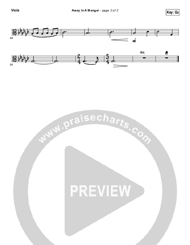 Away In A Manger Viola (Shane & Shane / The Worship Initiative)