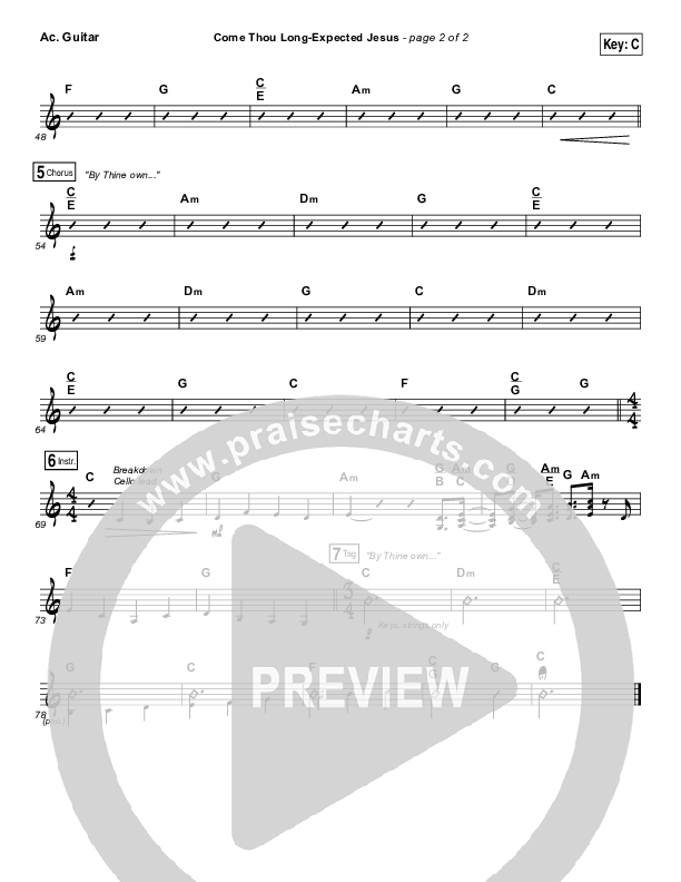 Come Thou Long Expected Jesus Acoustic Guitar (Shane & Shane / The Worship Initiative)