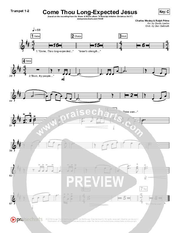 Come Thou Long Expected Jesus Brass Pack (Shane & Shane / The Worship Initiative)