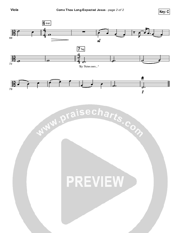 Come Thou Long Expected Jesus Viola (Shane & Shane / The Worship Initiative)