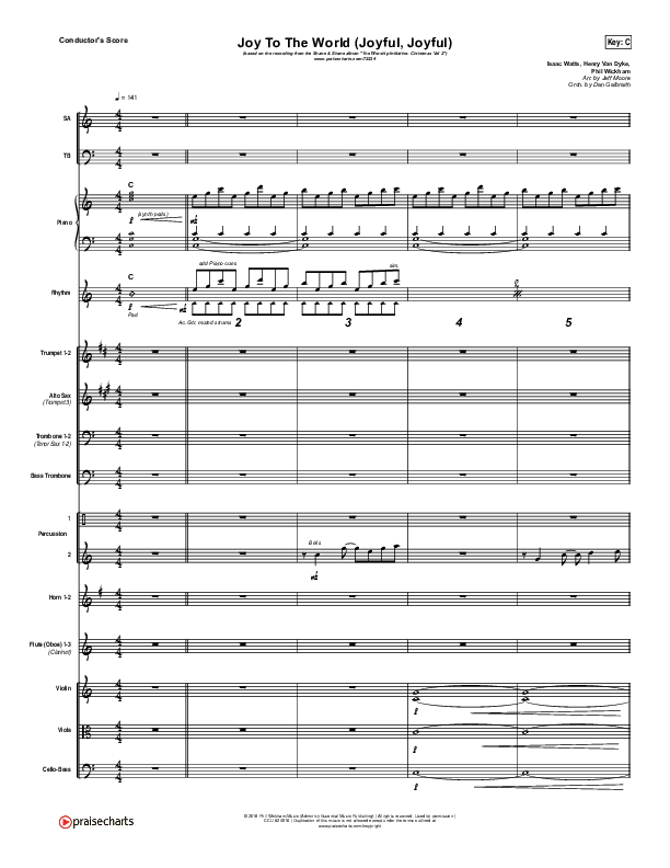 Joy To The World (Joyful Joyful) Conductor's Score (Shane & Shane / Phil Wickham / The Worship Initiative)