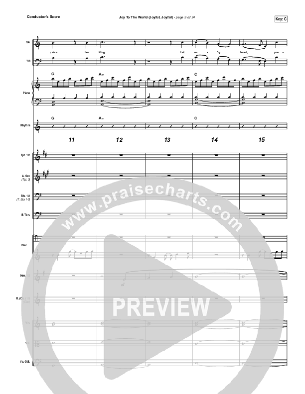 Joy To The World (Joyful Joyful) Conductor's Score (Shane & Shane / Phil Wickham / The Worship Initiative)