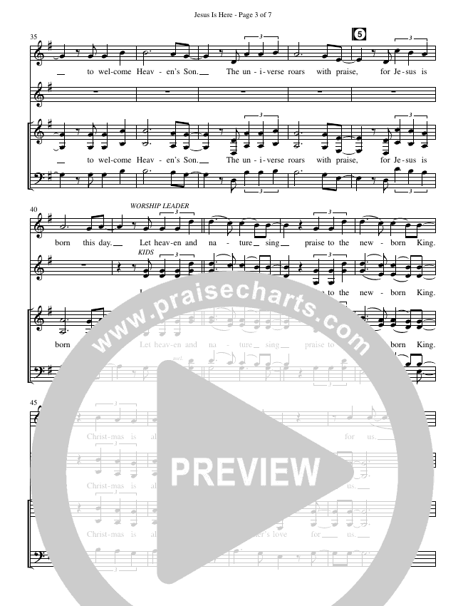Jesus Is Here (Choral) Sheet Music PDF (Brentwood Benson Choral