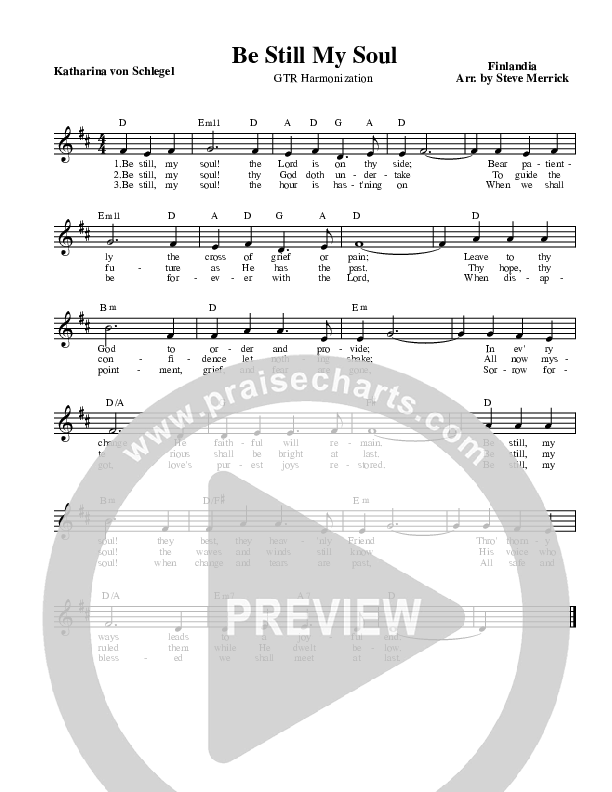 Be Still My Soul  Lead Sheet (Stephen Merrick)