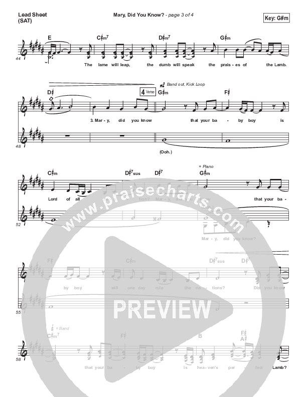 Mary Did You Know Lead Sheet (SAT) (Mallary Hope)