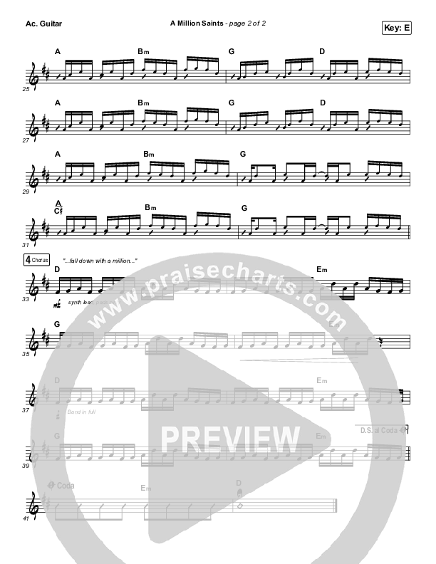 A Million Saints Acoustic Guitar (Meredith Andrews)