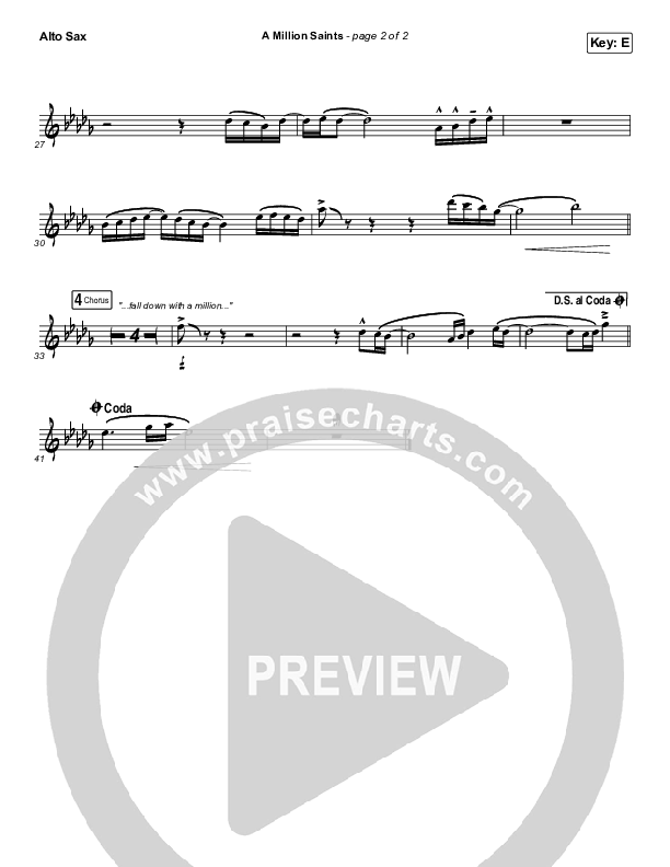 A Million Saints Alto Sax (Meredith Andrews)