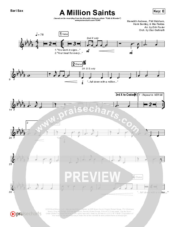 A Million Saints Bari Sax (Meredith Andrews)