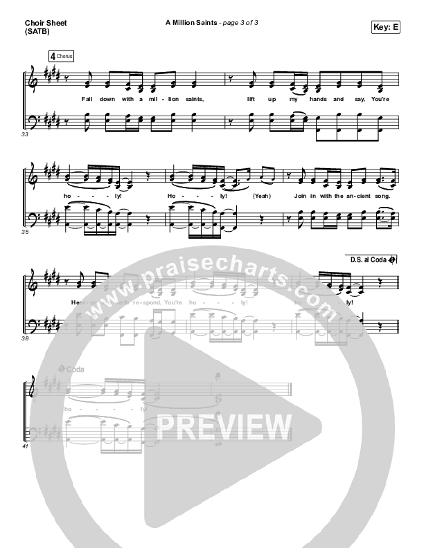 A Million Saints Choir Vocals (SATB) (Meredith Andrews)