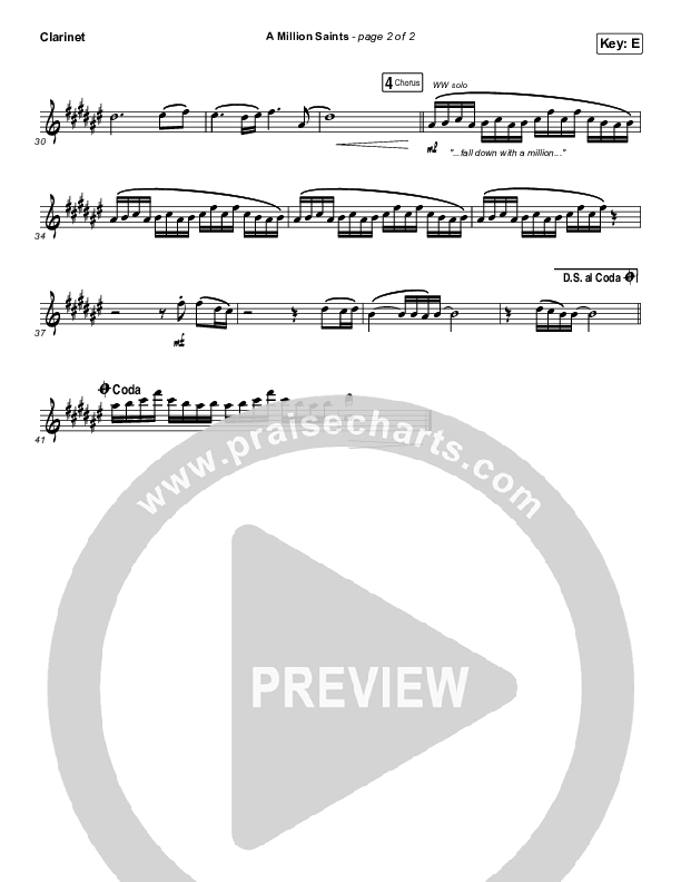 A Million Saints Clarinet (Meredith Andrews)