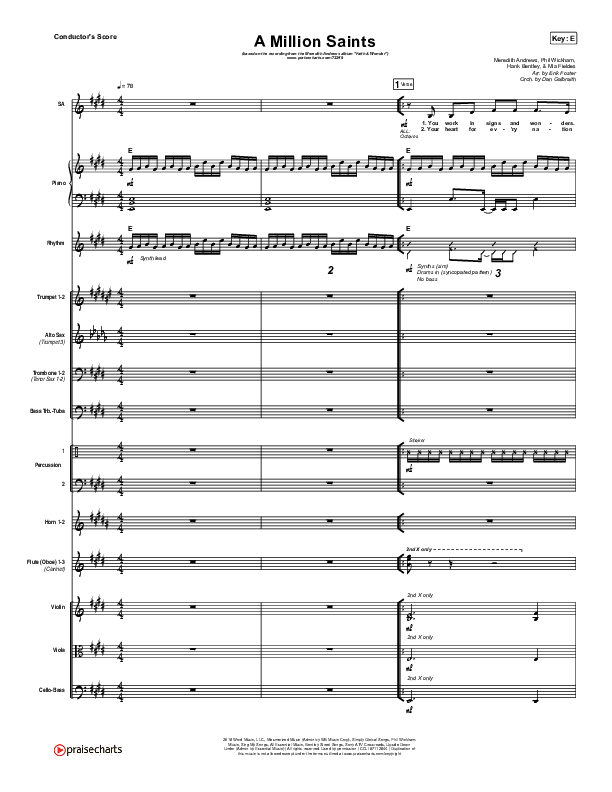 A Million Saints Conductor's Score (Meredith Andrews)