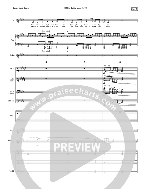 A Million Saints Conductor's Score (Meredith Andrews)