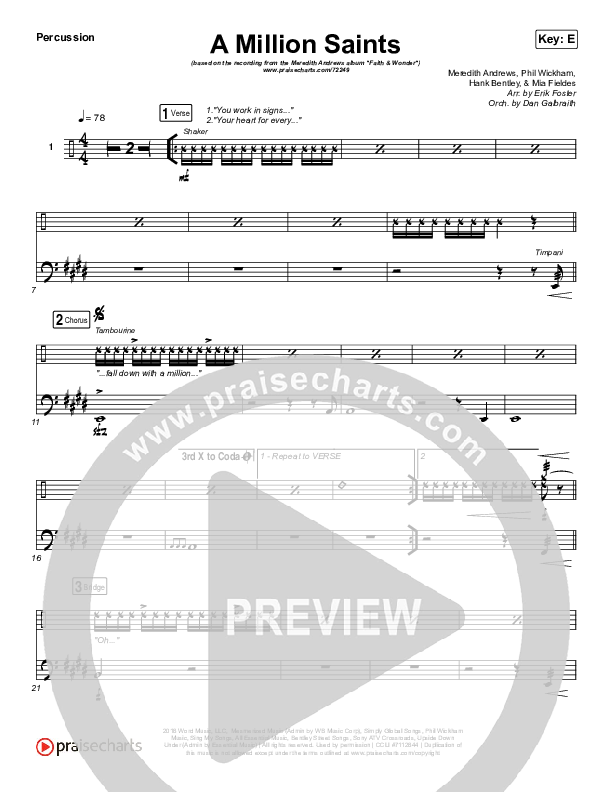 A Million Saints Percussion (Meredith Andrews)