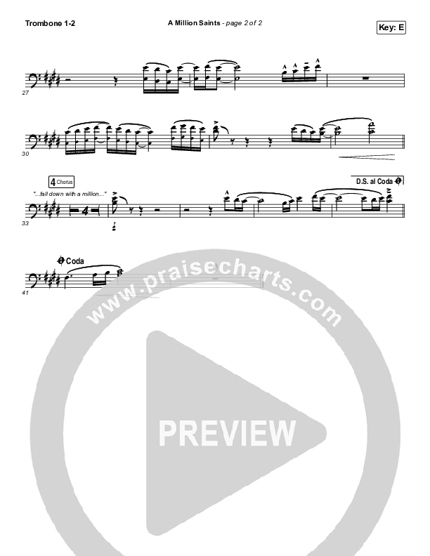 A Million Saints Trombone 1/2 (Meredith Andrews)