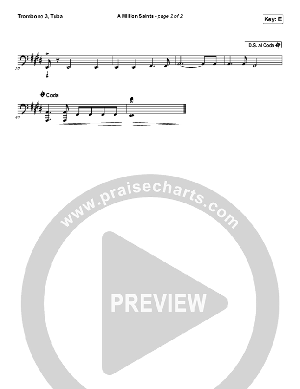 A Million Saints Trombone 3/Tuba (Meredith Andrews)