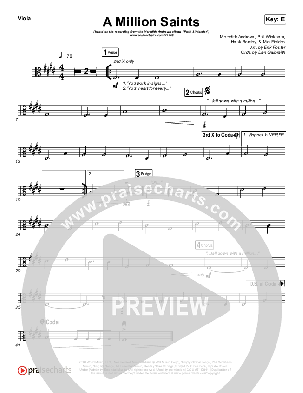 A Million Saints Viola (Meredith Andrews)