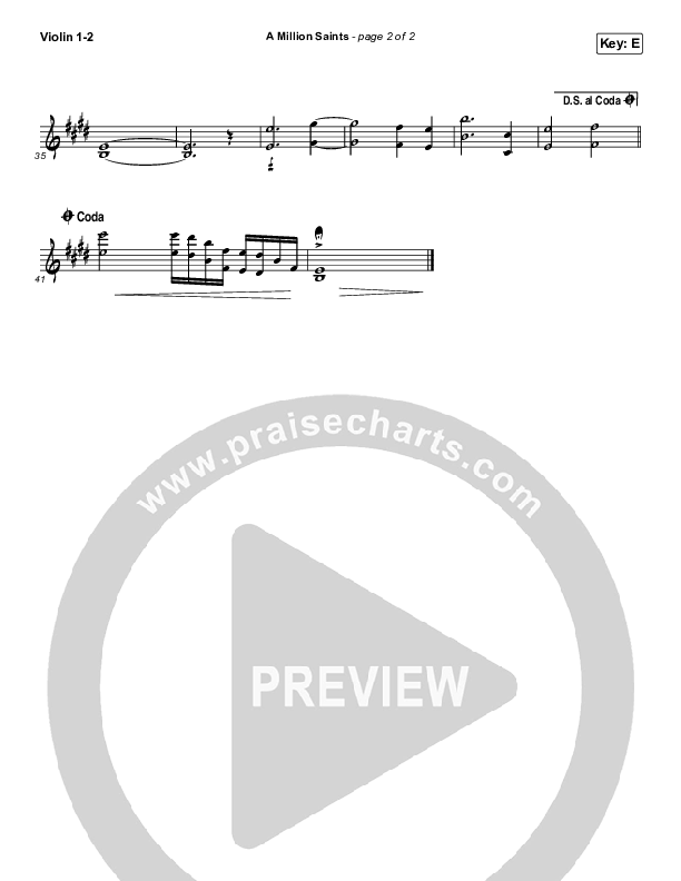 A Million Saints Violin 1/2 (Meredith Andrews)