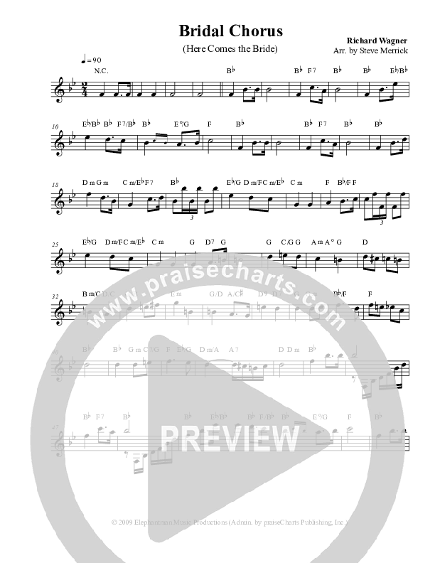 Bridal Chorus  (Instrumental) Lead Sheet (Stephen Merrick)
