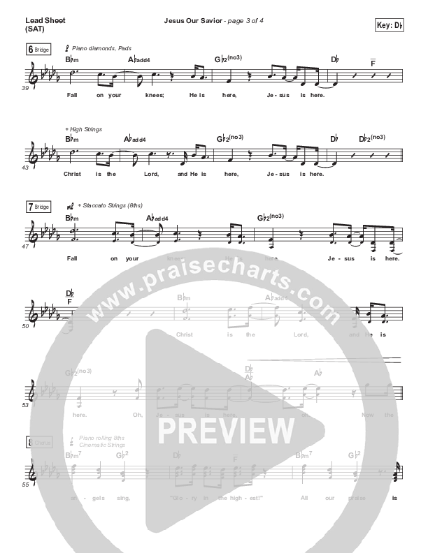 Jesus Our Savior Lead Sheet (North Point Worship / Heath Balltzglier)