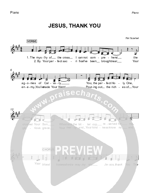 Jesus Thank You Piano Solo (Sovereign Grace)